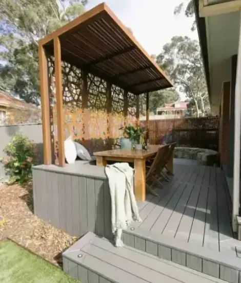 Custom outdoor decking and pergola landscape construction in Melbourne, Victoria