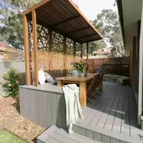 Custom outdoor decking and pergola landscape construction in Melbourne, Victoria